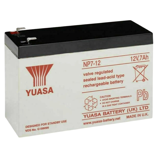 BATTERIA YUASA 12V 7AH ERMETICA RICARICABILE AL PIOMBO 12V ALLARME ANTIFURTO