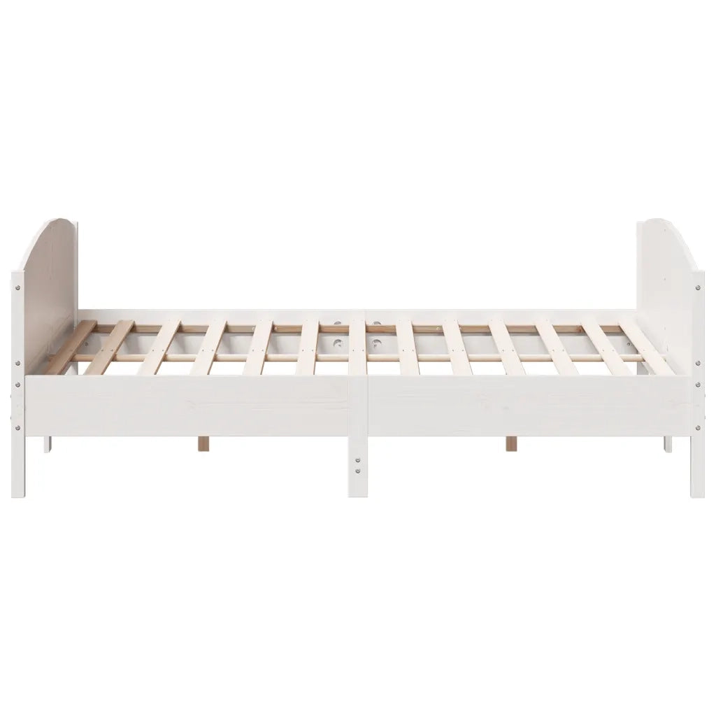 Giroletto senza Materasso Bianco 180x200 cm Legno Massello Pino