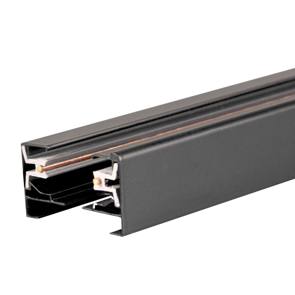 Binario monofase 1m nero alluminio IP20 Polux 321831