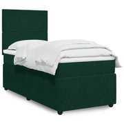Giroletto a Molle con Materasso Verde Scuro 90x190 cm Velluto 3292211