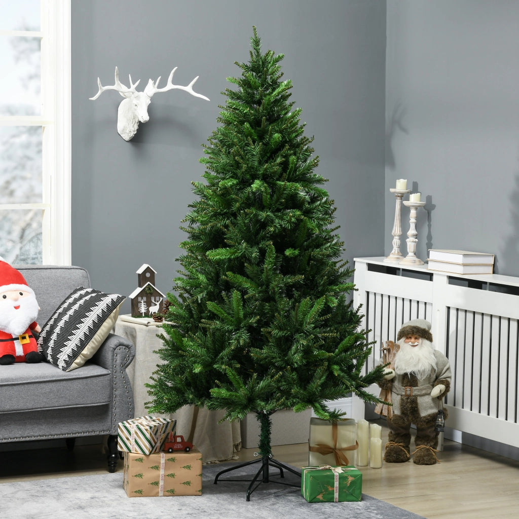 Albero di Natale Artificiale ¨C zephmum ¨C 180 cm, Verde, 2 Sezioni, Base Metallo