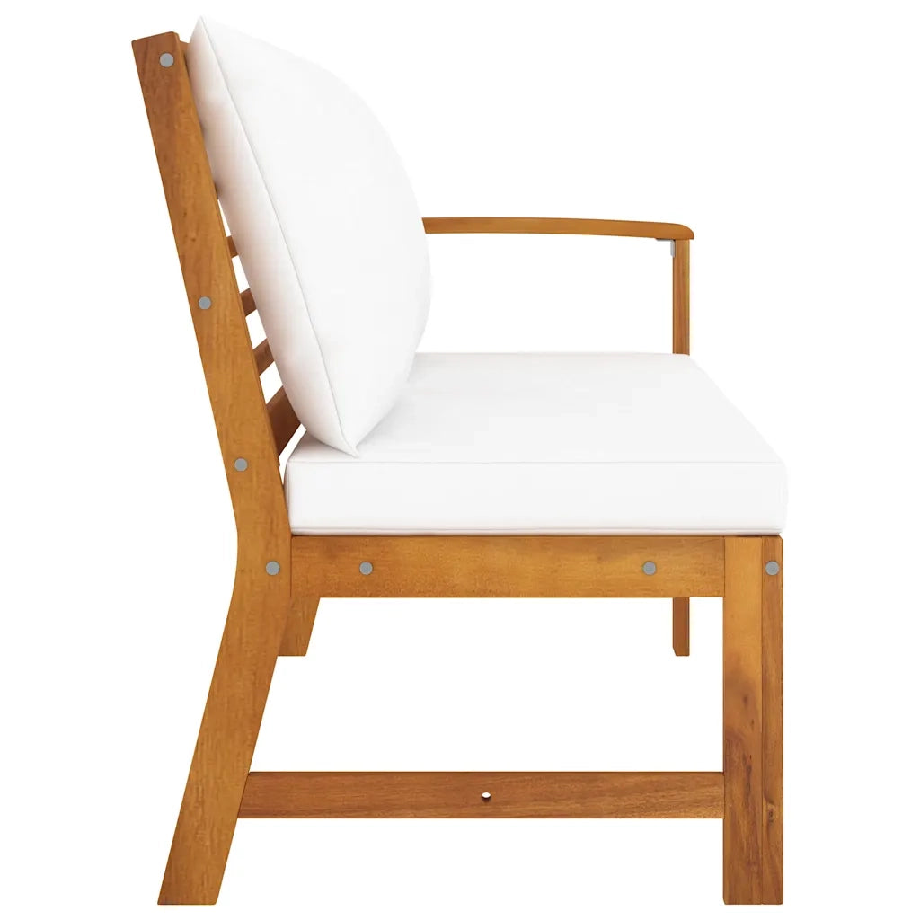 Panca da Giardino 114,5 cm con Cuscino Crema Massello di Acacia cod mxl 73927