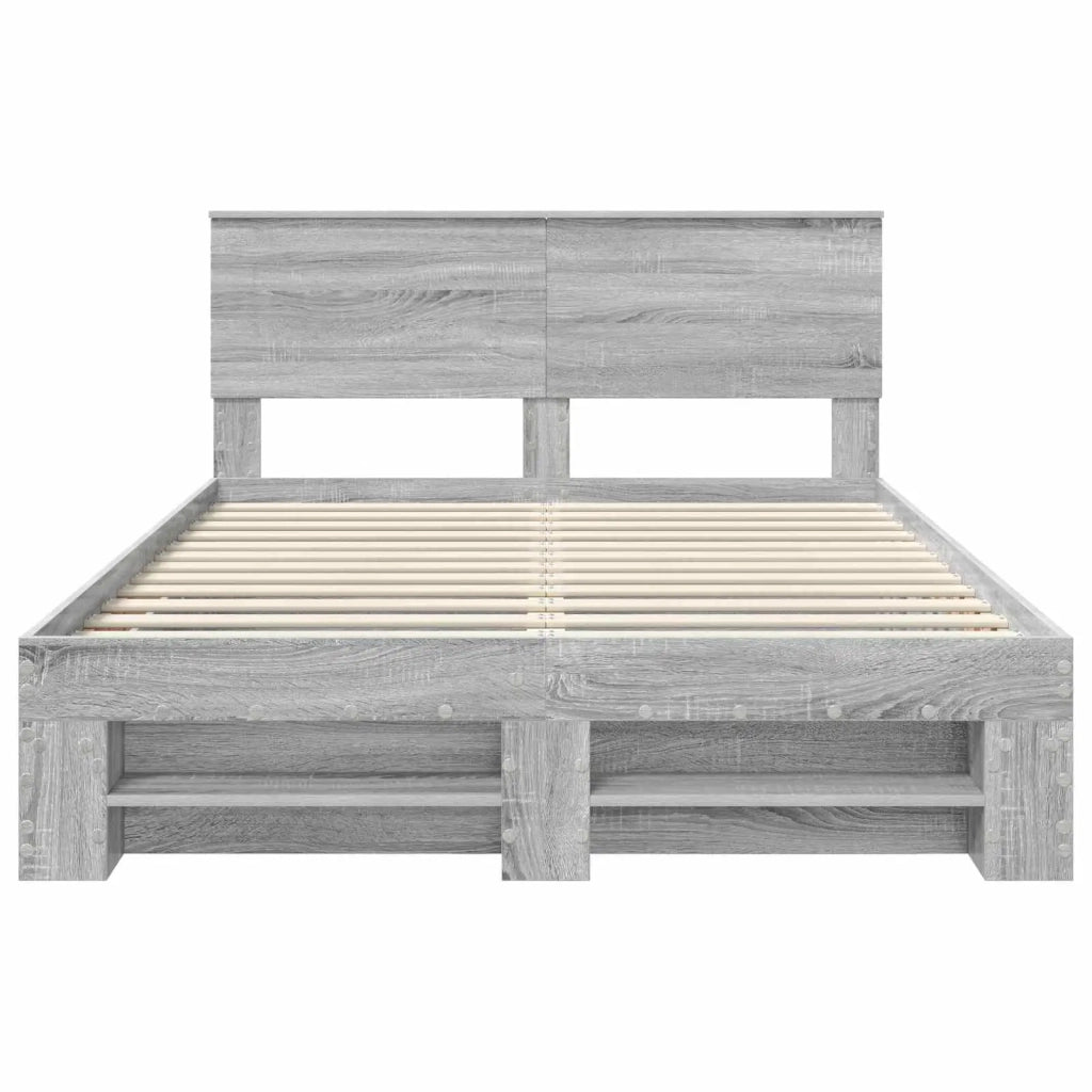 Struttura del letto con testiera Grigio Sonoma 140 x 200 cm 3408765