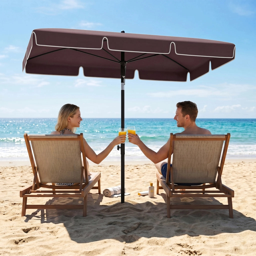 Tenda da sole rettangolare ¨C zephmum ¨C marrone 2x1.3x2.5 m