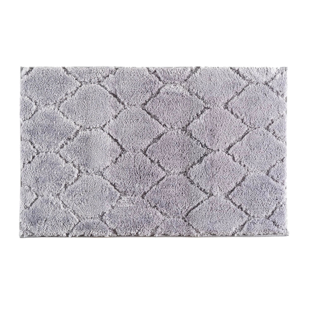 Tappeto Bagno Antiscivolo Effetto Rilievo Assorbente, Morbido, Lavabile in Lavatrice 50x80 / 60x120 cm 50x80 Cm - Grigio