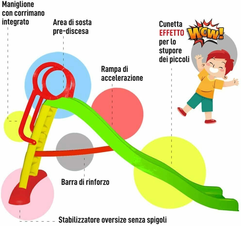 Scivolo per Bambini da Giardino da casa Esterno Interno Grande 3 Anni 4 Anni Sci
