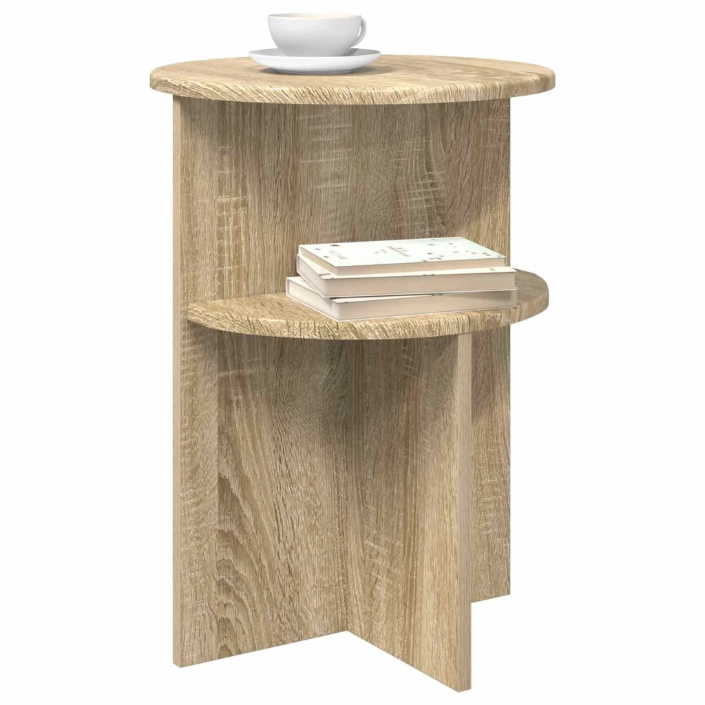 Tavolo laterale con archiviazione Rovere Sonoma Ø 39,5 x 55 cm