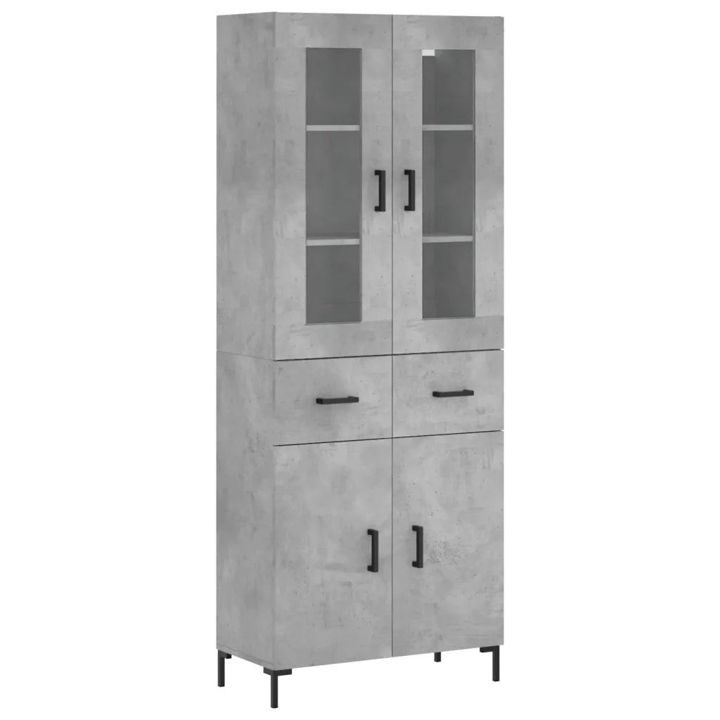 Credenza Grigio Cemento 69,5x34x180 cm in Legno Multistrato 3198533