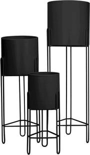 Set di 3 moderne vasi per piante per interni ed esterni - Vasi per piante alti per piante da appartamento - 29, 18 e 12 pollici - Vasi per fiori per soggiorno, cucina, ufficio, giardino e balcone