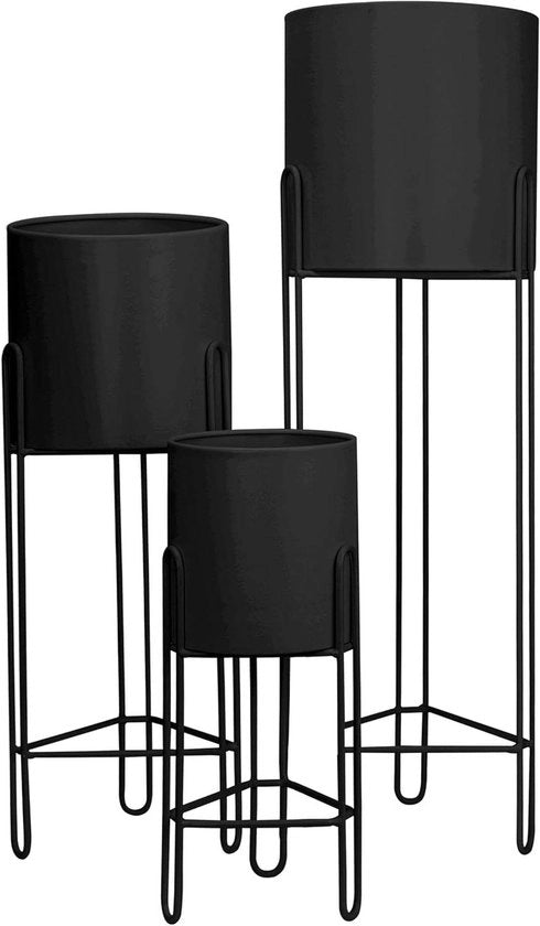 Set di 3 moderne vasi per piante per interni ed esterni - Vasi per piante alti per piante da appartamento - 29, 18 e 12 pollici - Vasi per fiori per soggiorno, cucina, ufficio, giardino e balcone
