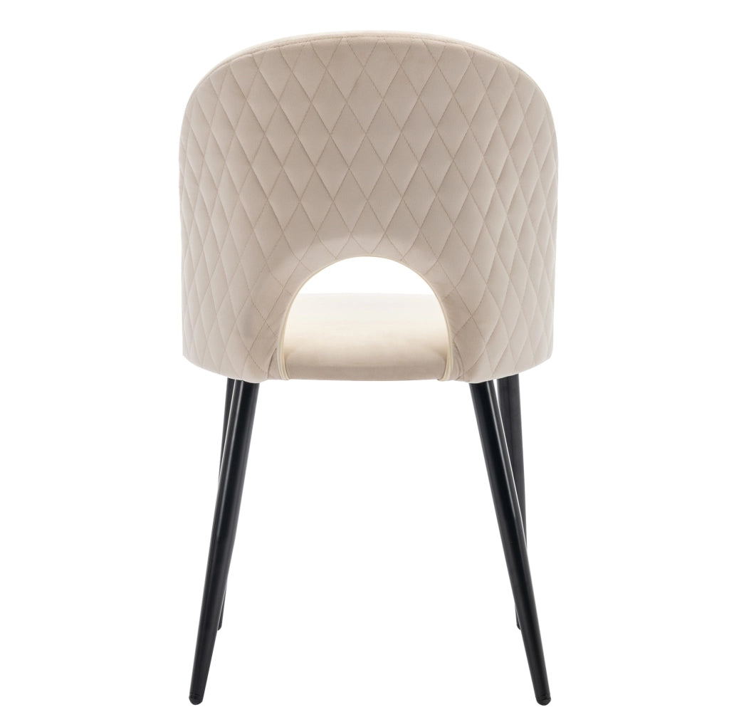 Set da pranzo 5 pezzi 117x68x75 cm con gambe regolabili in velluto beige