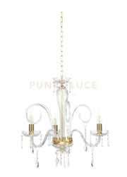 MARIA TERESA LAMPADARIO MT/3 L6 PASTORALE D.62CM ORO E TRASPARENTE 3 LUCI ATTACCO E14
