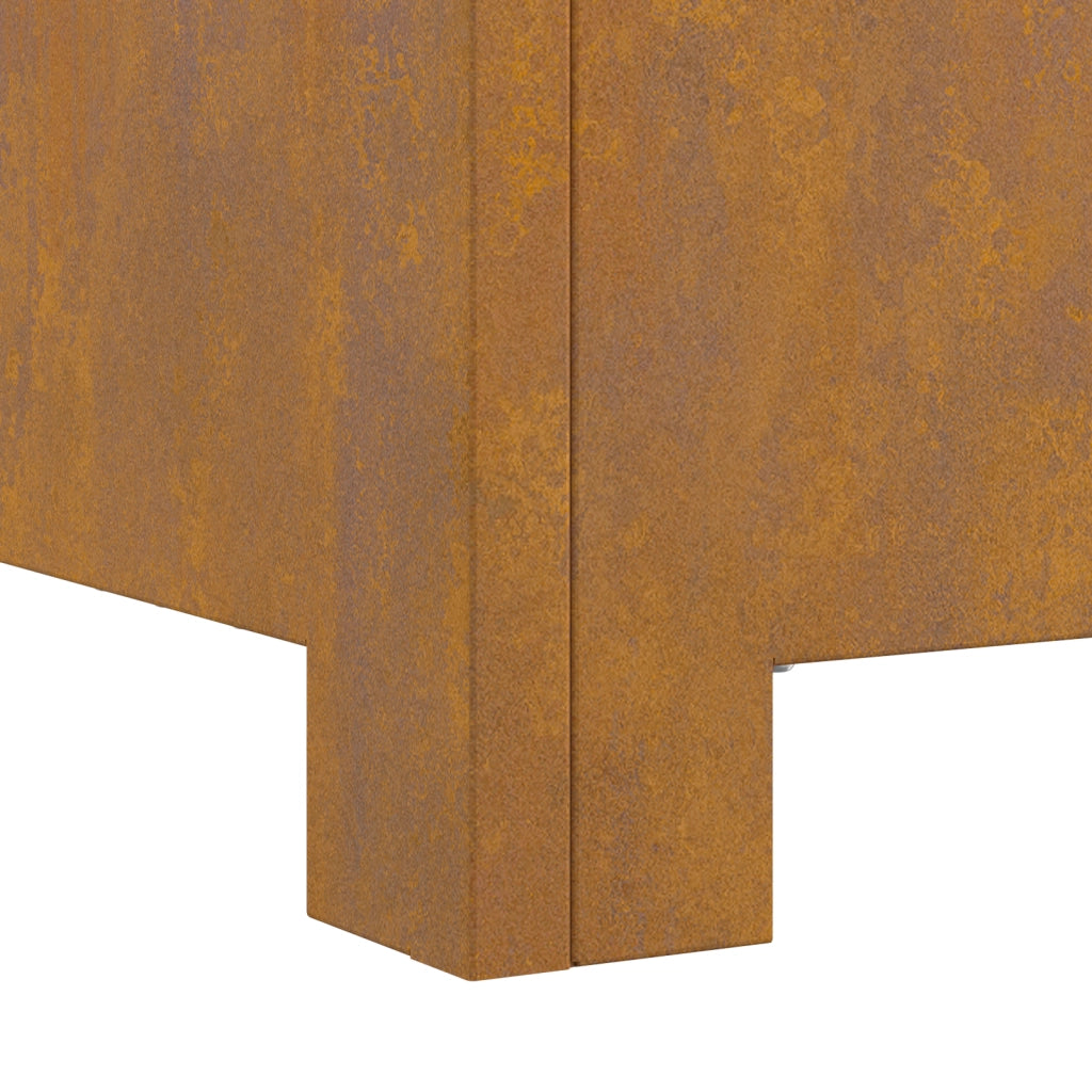 Caminetto Quadrato 60x60x30 cm in Acciaio Resistente alle Intemperie