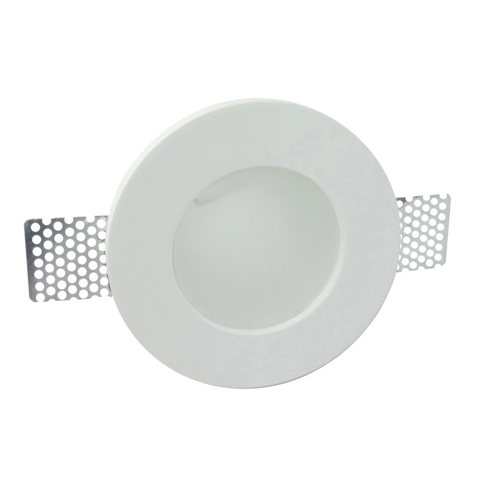 Trade Shop - Porta Faretto Fisso In Gesso Da Incasso Per Lampade Gu10 A Led Tondo Con Vetro -