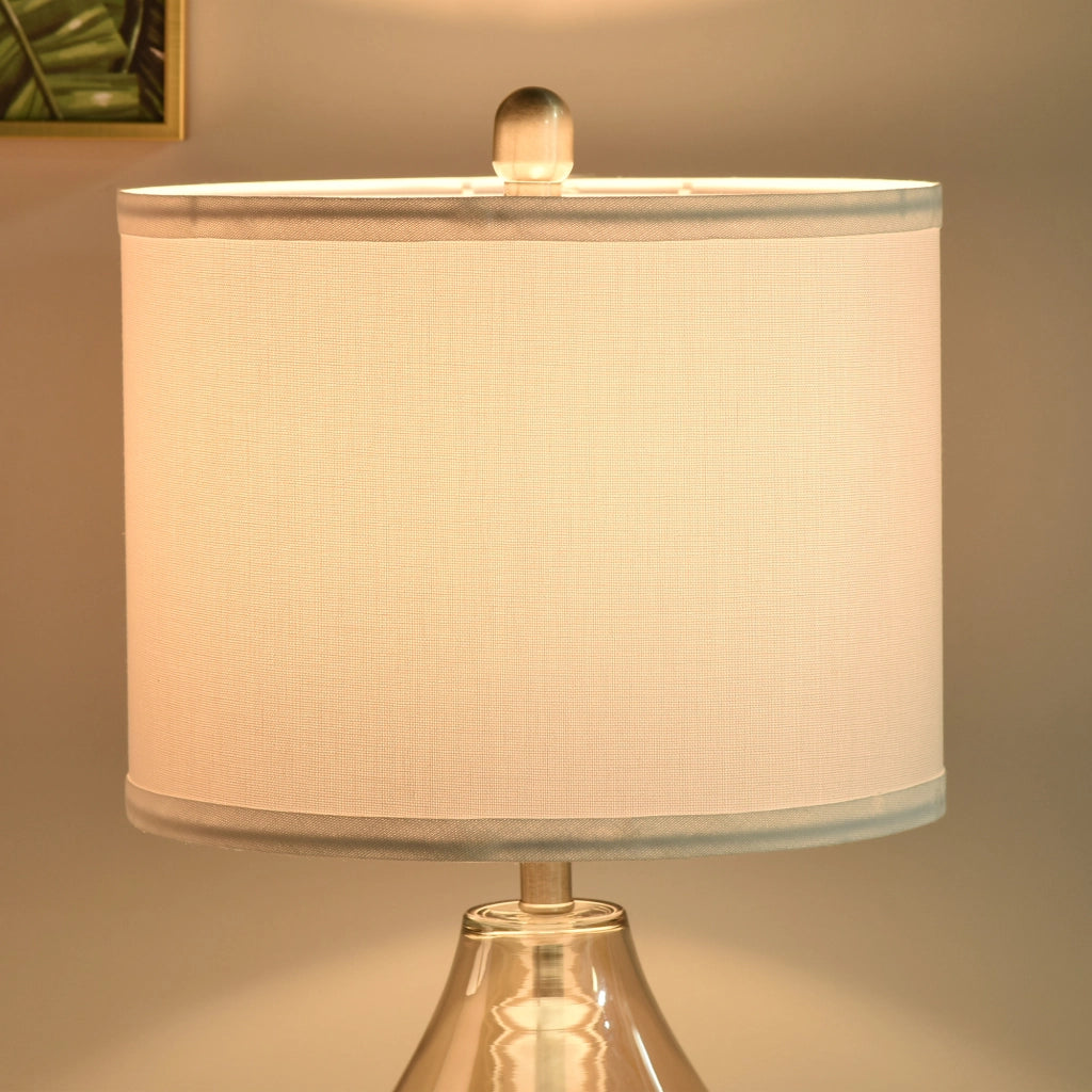 Lampada da Tavolo Set 2 Pezzi ¨C Xylo ¨C Paralume Lino E27 Bianco ?30x56cm