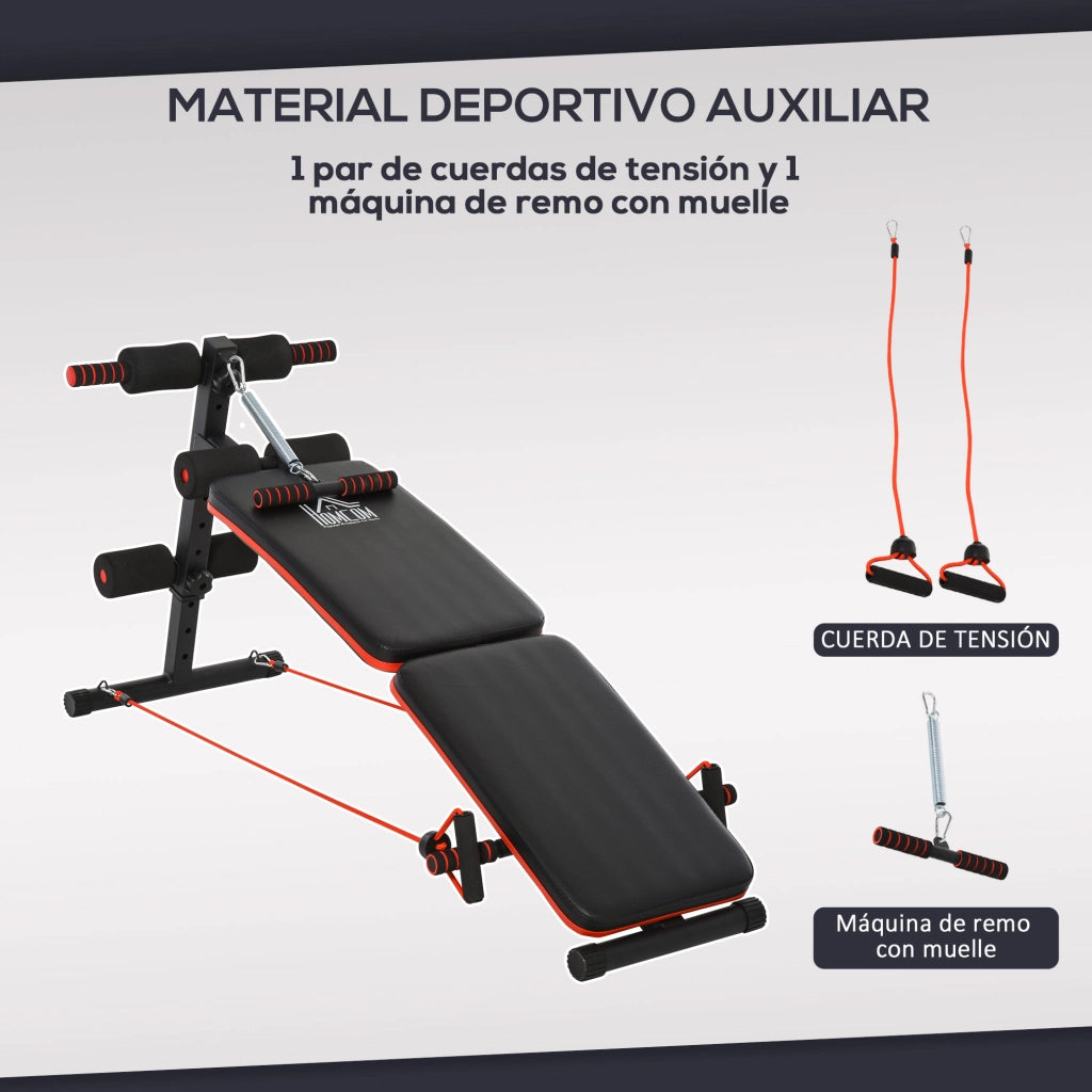 Banco Abdominales Plegable Ajustable ¨C Minimal ¨C 137x51x50-66 cm Nero