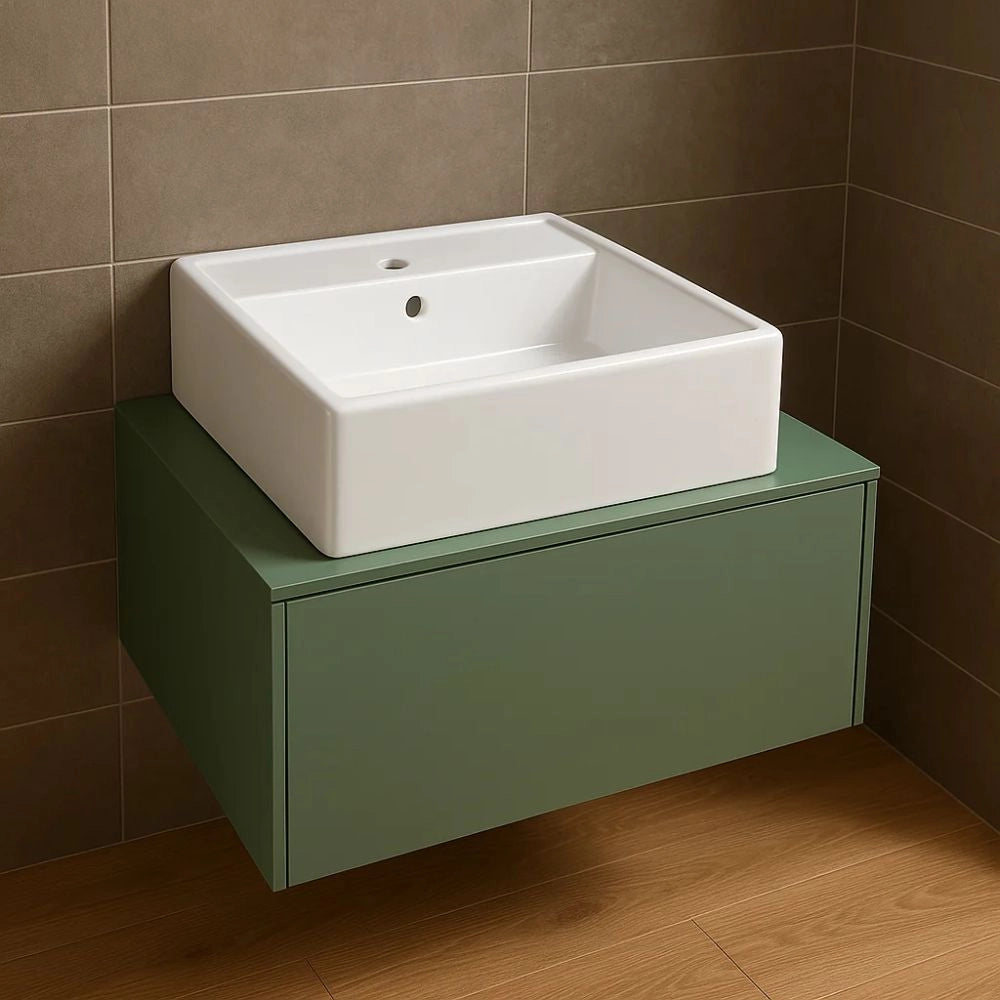 Lavabo d'appoggio ceramica bianco lavandino lavello arredo bagno 2 misure *** misure 51x46x16 cm, confezione 1