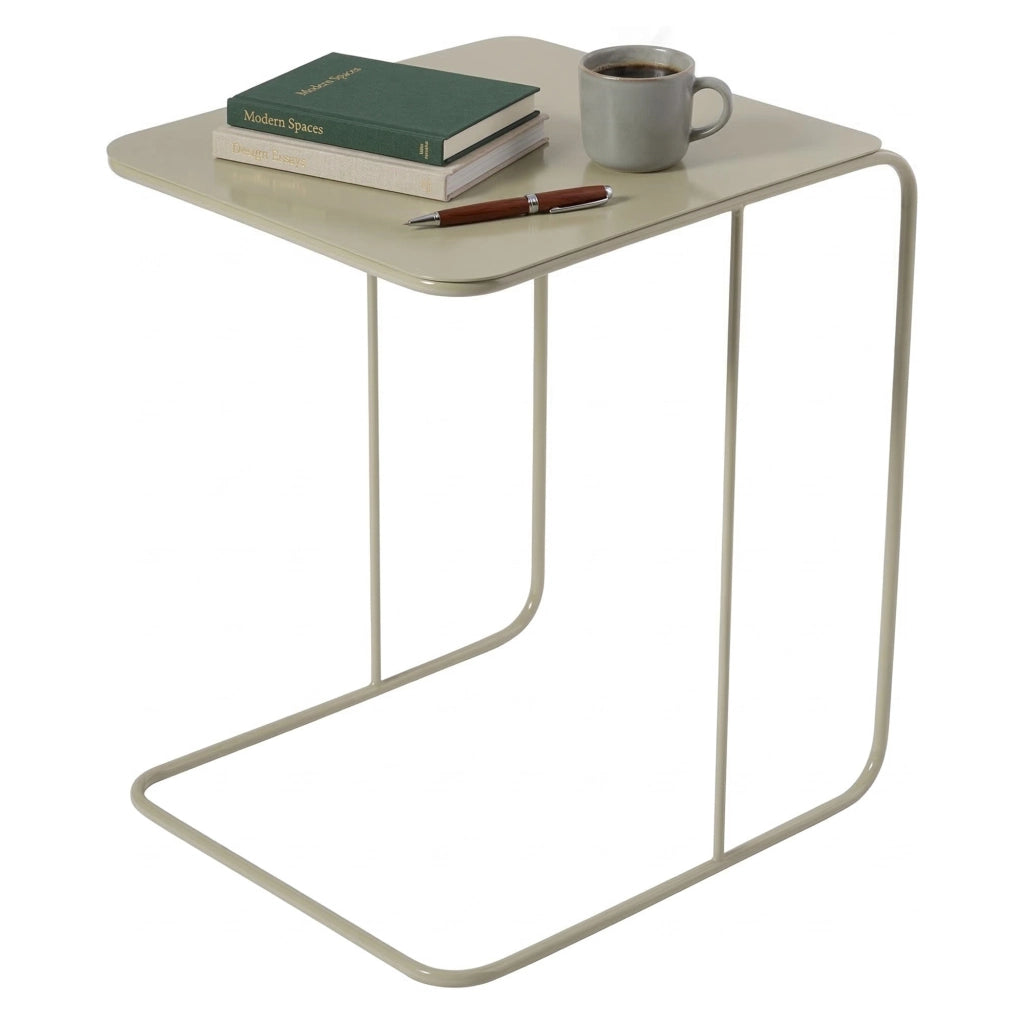 Cattaneo, Tavolino da Salotto Effetto Lucido, 47x46x57h cm Bianco Crema