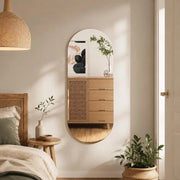 Wall Mirror 35x80 Cm Glass Oval