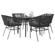 Set da Pranzo da Giardino con Cuscini 5 pz Polyrattan Vetro 3334514