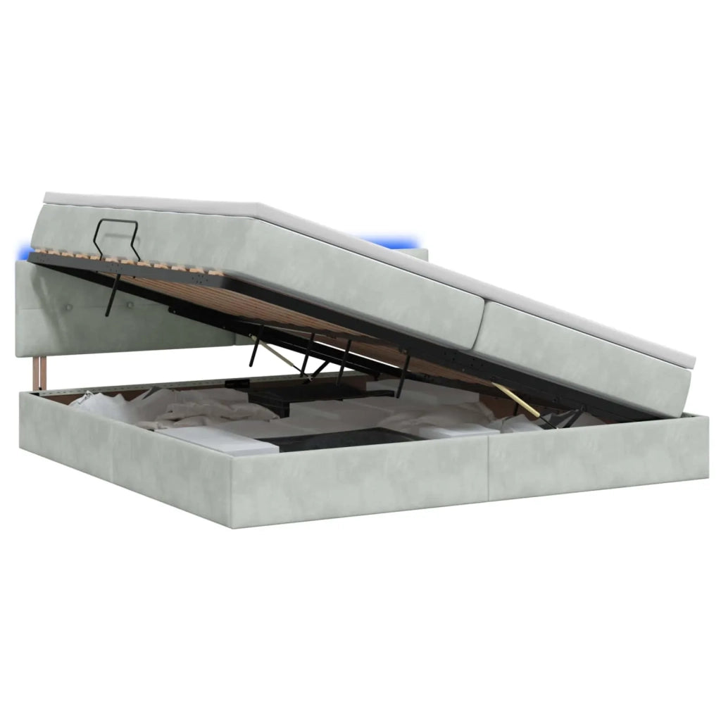 Letto con contenitore LED e materasso Grigio Chiaro 3459270