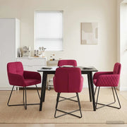 Sedie da pranzo 4 pz Velluto Rosso Vino 59 x 56,5 x 86 cm 3428213