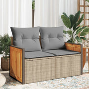 Divano da Giardino con Cuscini a 2 Posti-Sofa da Giardino-Divano da esterno Beige in Polyrattan 948330