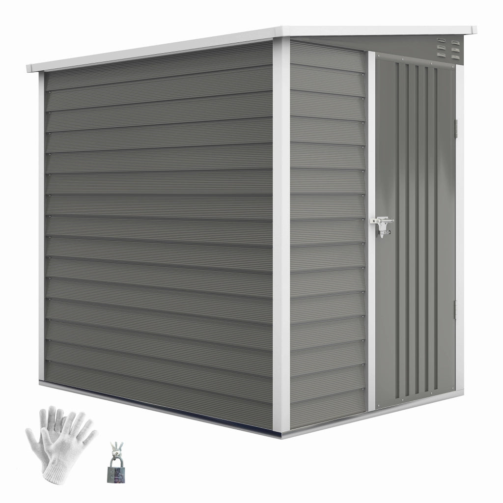 Capanno da Giardino in Metallo ¨C Zephmum ¨C Grigio 142x184x165/181 cm