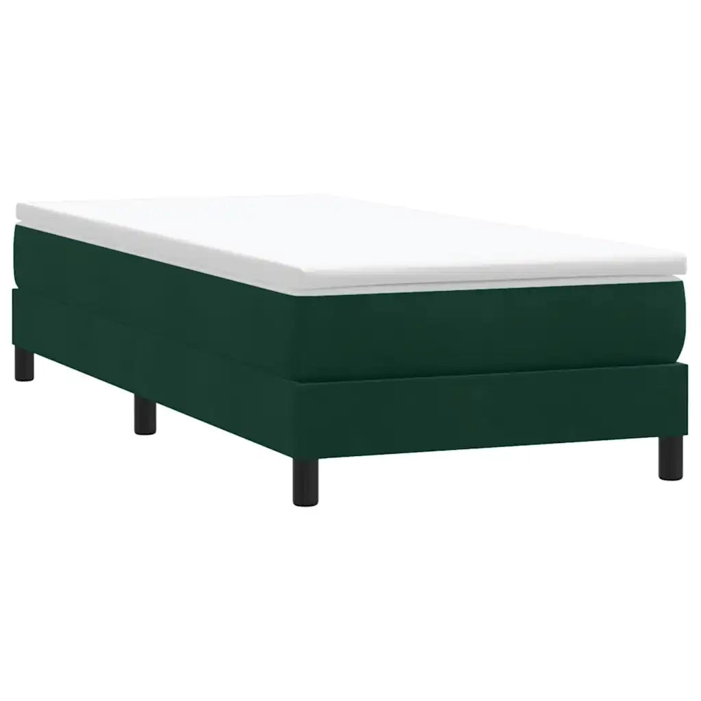 Giroletto a Molle senza Materasso Verde Scuro 100x210cm Velluto 3315816