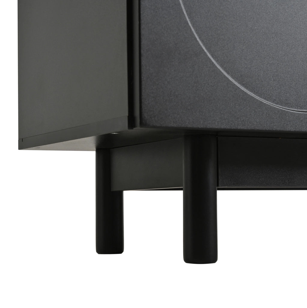 Mobile TV ULEVR 175x38x56 cm con 4 ante push-to-open e ripiani regolabili, nero