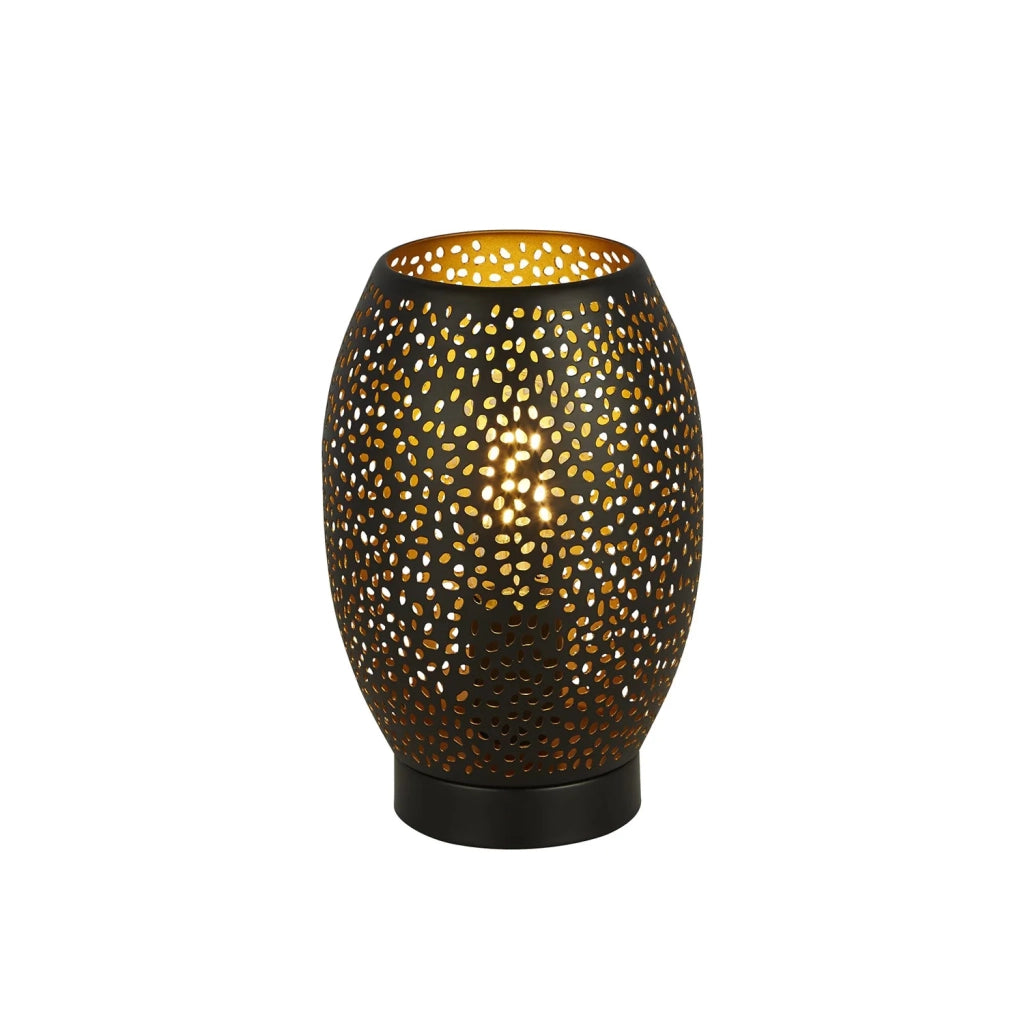 Abatjour Contemporaneo Laser Acciaio Nero Oro 1 Luce E27