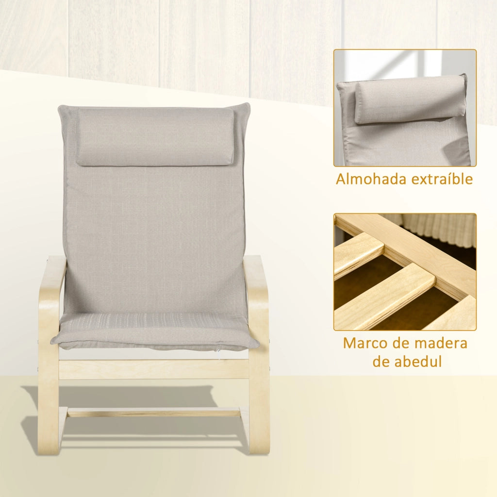 Poltrona Relax con Poggiapiedi ¨C Zephmum ¨C Grigio 67x78x92 cm