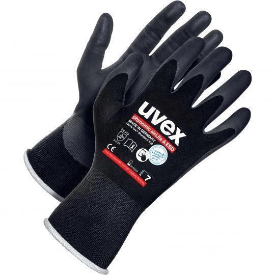 Uvex 6003810 Phynomic airLite A ESD Guanti da Montaggio Antitaglio Livello A EN 388:2016 Taglia 10 colore Nero