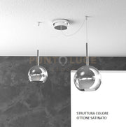 SOSP. OTTONE SAT. SPOSTABILE 2 LUCI VETRI (1 MEDIO + 1 PICCOLO)TUTTI CROMO 1155OS-S2 S MIX-CR