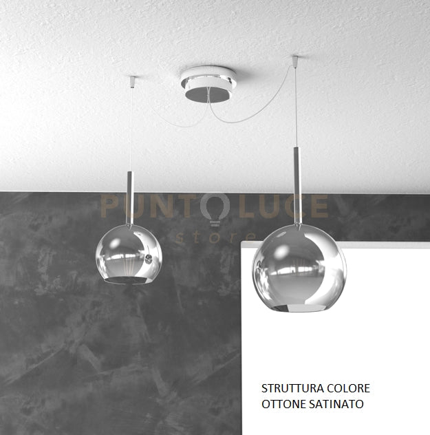 SOSP. OTTONE SAT. SPOSTABILE 2 LUCI VETRI (1 MEDIO + 1 PICCOLO)TUTTI CROMO 1155OS-S2 S MIX-CR