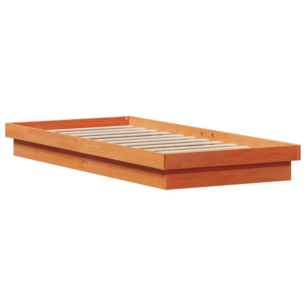Giroletto con LED Marrone Cera 75x190 cm Legno Massello di Pino 844419