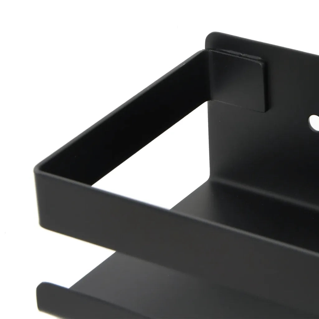 Mensola Doccia Nera Opaca 30x10x6cm Acciaio Inox 304 Spazzolato