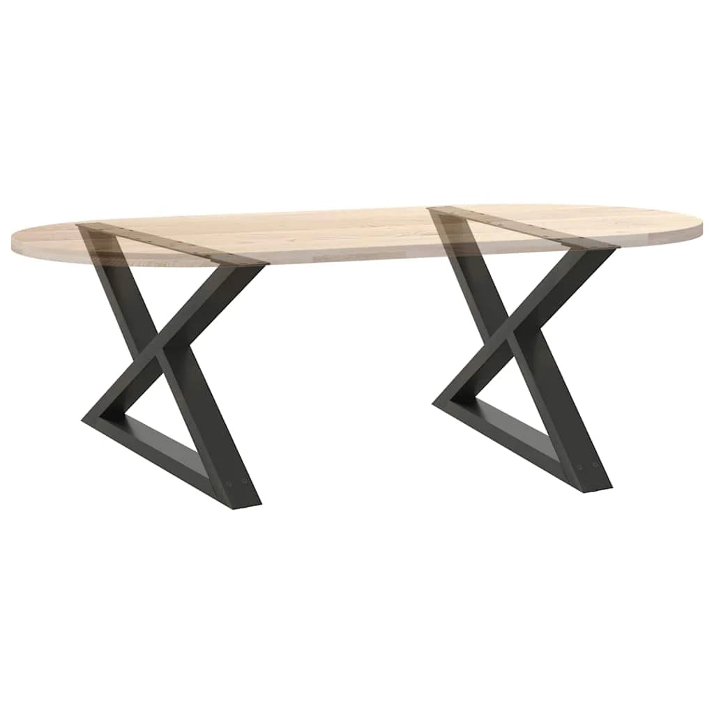 Set di 2 gambe regolabili per tavolino da caffè design moderno 70 x 42-43,3 cm acciaio antracite 02_0057000