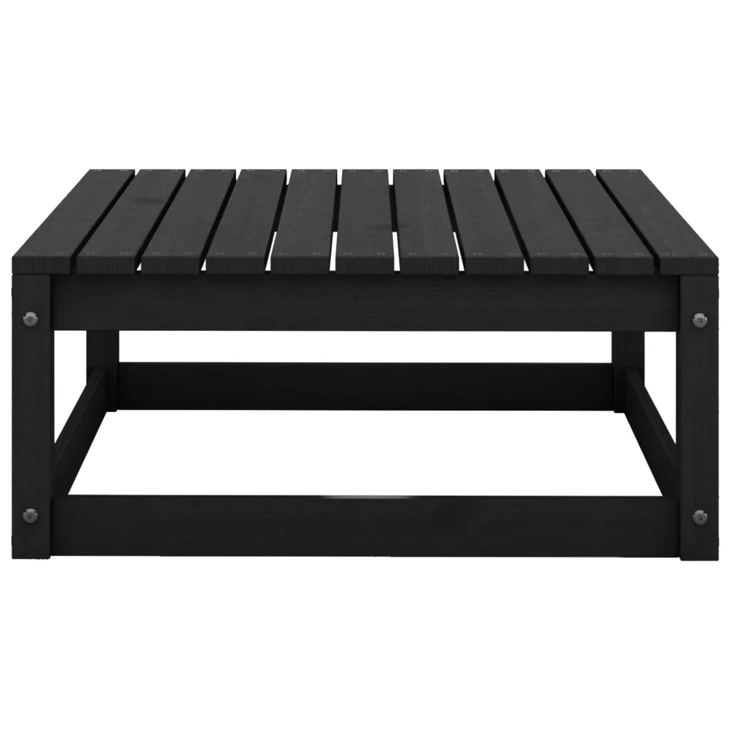 Set Divani da Giardino 10 pz Nero in Legno Massello di Pino 3075763