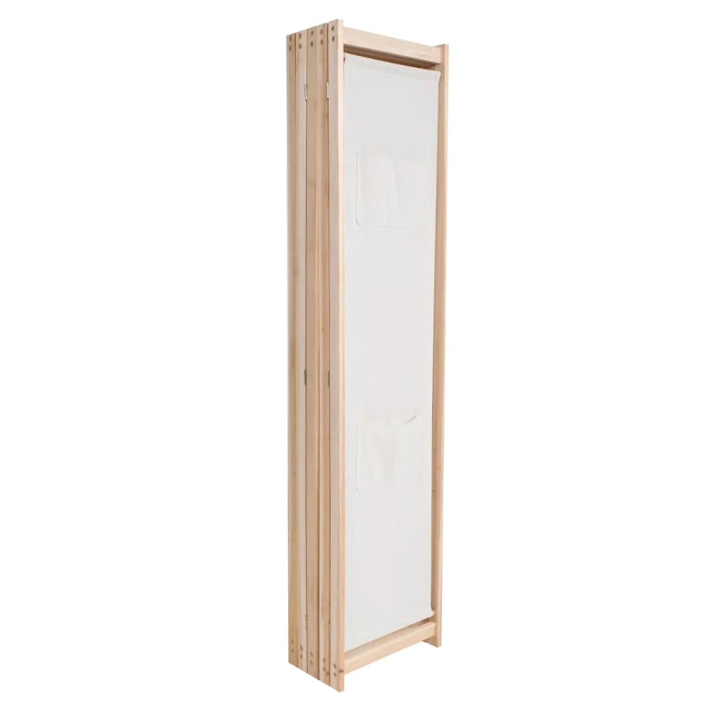 Divisorio divisorio mobile decorativo 5 pannelli crema 200 x 170 x 4 cm tessuto 0802071