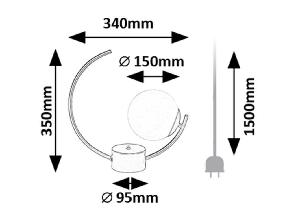 Lampada da tavolo Rabalux Mesiro nera/bianca E14 25W