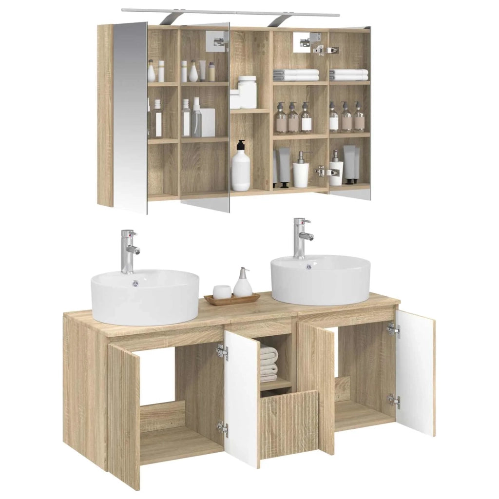 Set di Armadi da Bagno 4 pcs Rovere Sonoma Legno ingegnerizzato 3406457