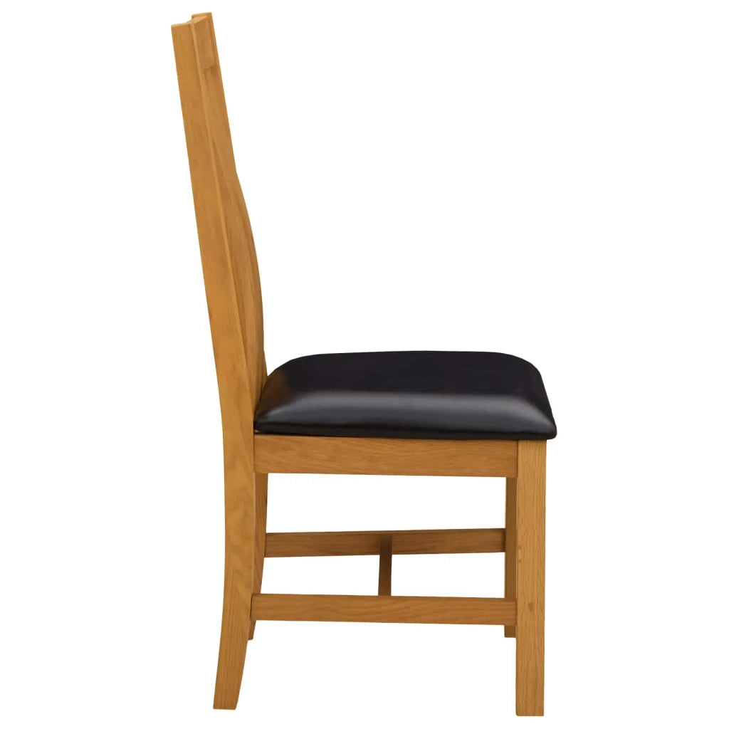 Sedia da pranzo 2 pcs Legno di Quercia Massello Nero 42039160