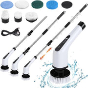 Scrubber elettrico - 3 lunghezze regolabili - Ricaricabile - Diversi accessori di cambio