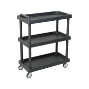 Carrello multiuso in polipropilene a 3 ripiani con Vinci, Scaffale su Vinci, 100% Made in Italy,cm 76x16h38, colore Antracite