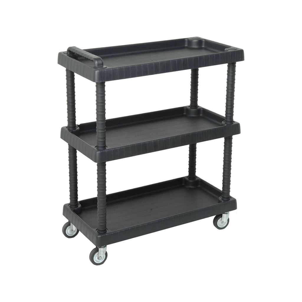 Carrello multiuso in polipropilene a 3 ripiani con Vinci, Scaffale su Vinci, 100% Made in Italy,cm 76x16h38, colore Antracite