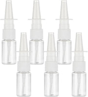 Set di 6 flaconi spray trasparenti da 10 ml con boccia e etichetta, spray per olii essenziali con nebbia fine, in plastica.