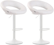 Set di 2 sgabelli da bar Olinda in finta pelle bianco,bianco