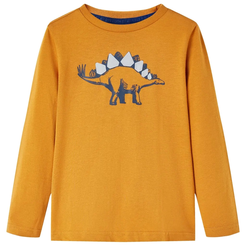 Maglietta da Bambino a Maniche Lunghe Ocra Scuro 104cod mxl 84082