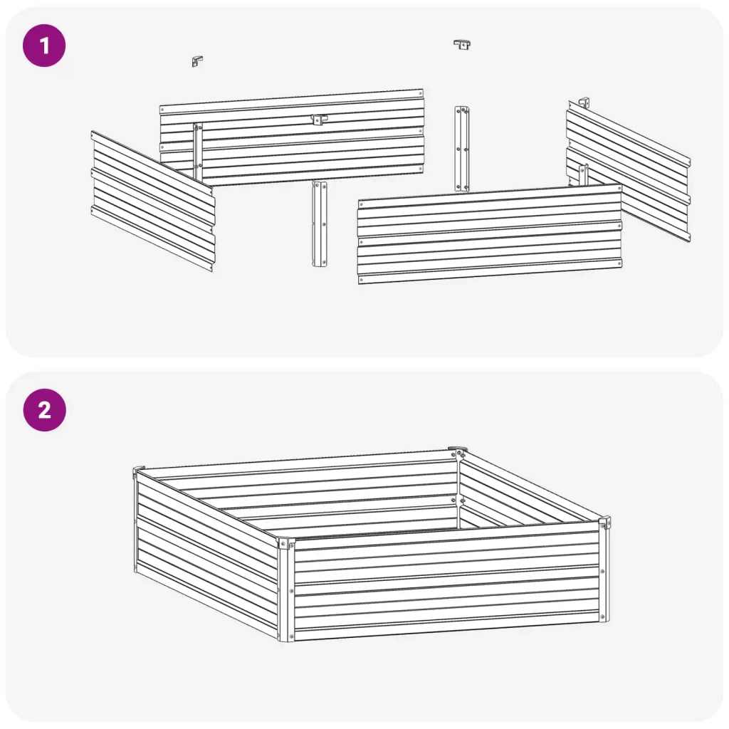 Letto rialzato da giardino Grigio 100 x 80 x 24 cm 8006464